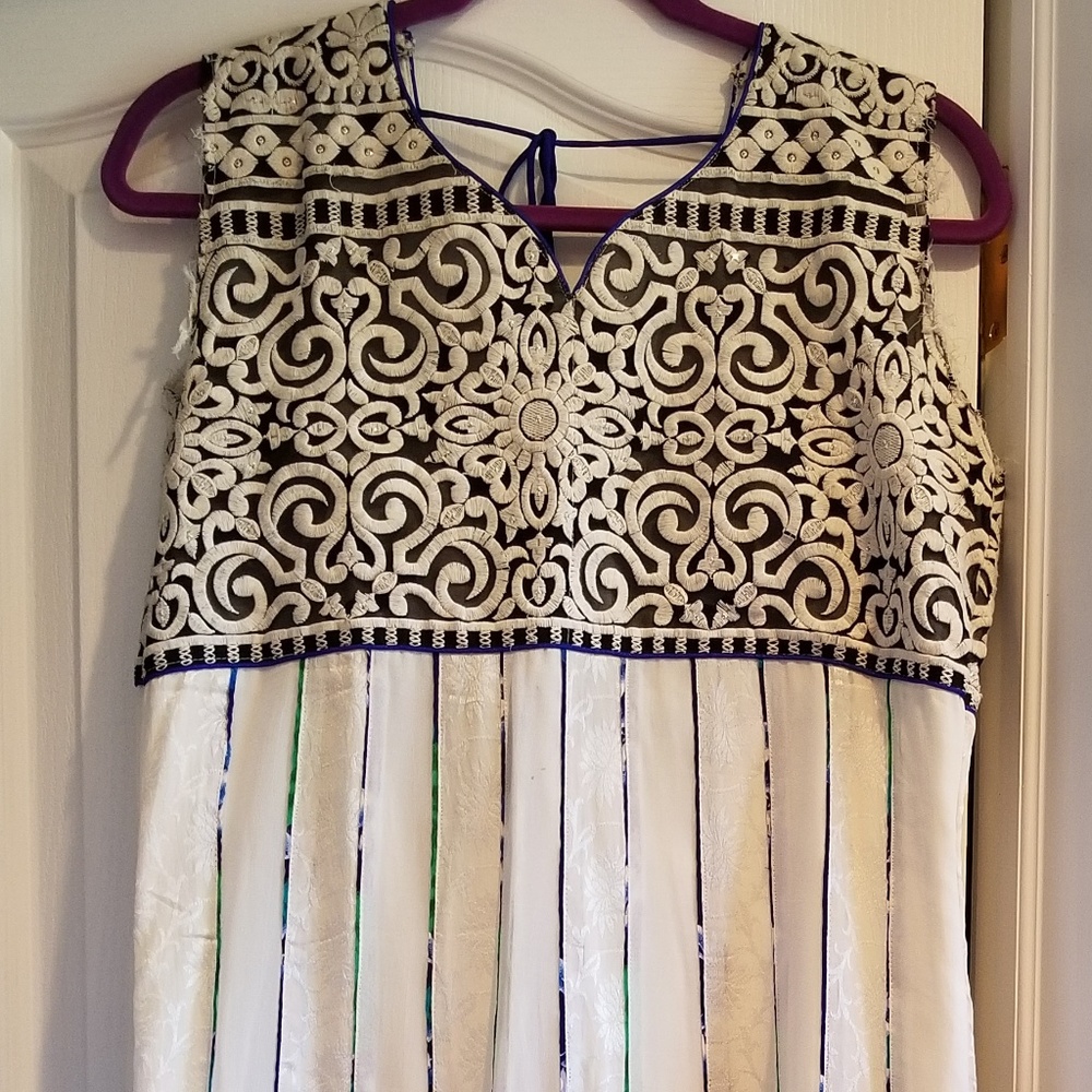 2pc White/Blue Salwar Kurta